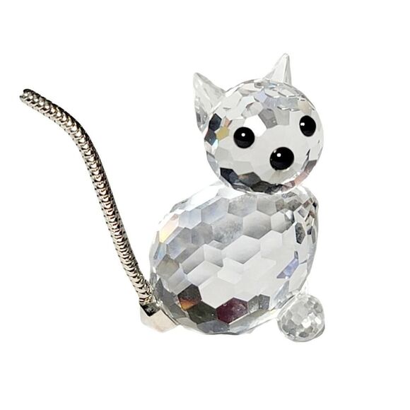 SWAROVSKI Cat Charm Figurine With Wire Tail Retired - Picture 3 of 6